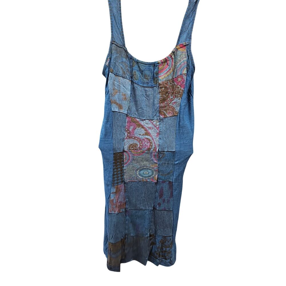 Parsley & sage boho patchwork sleevless summer dress sz M tie-dye EUC comfort - Picture 3 of 7